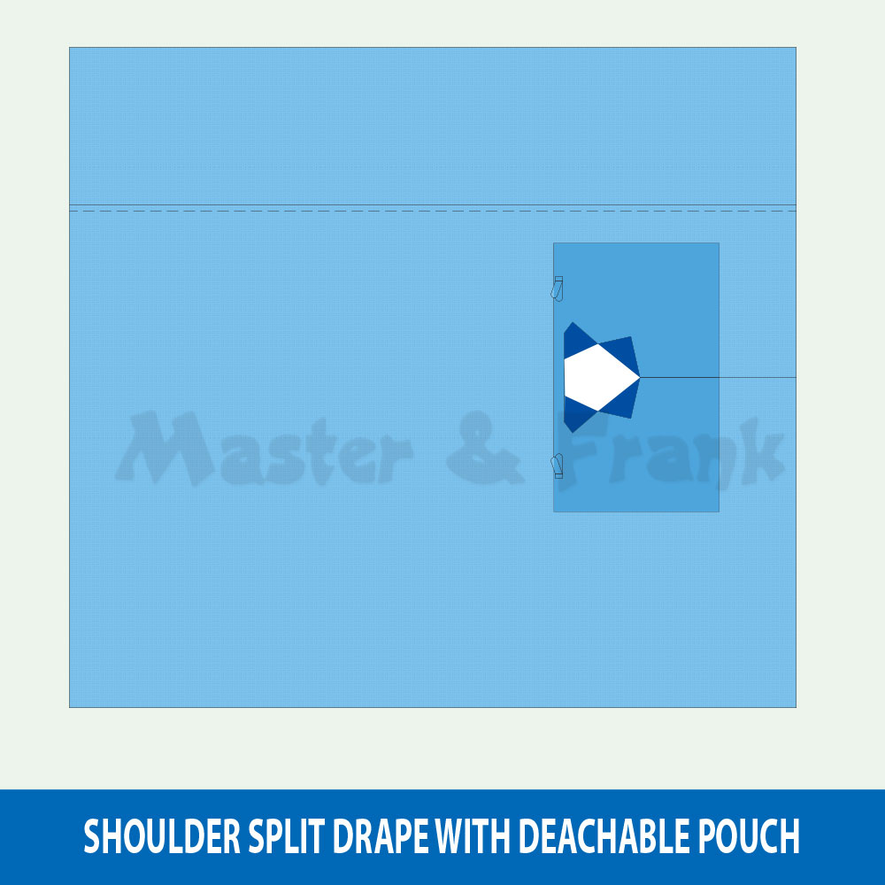 Shoulder Split Drape With Deachable Pouch